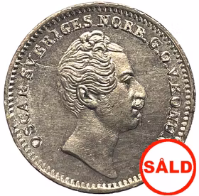 Oskar I - 1/16 Riksdaler Specie 1848 - Ett vackert ocirkulerat exemplar