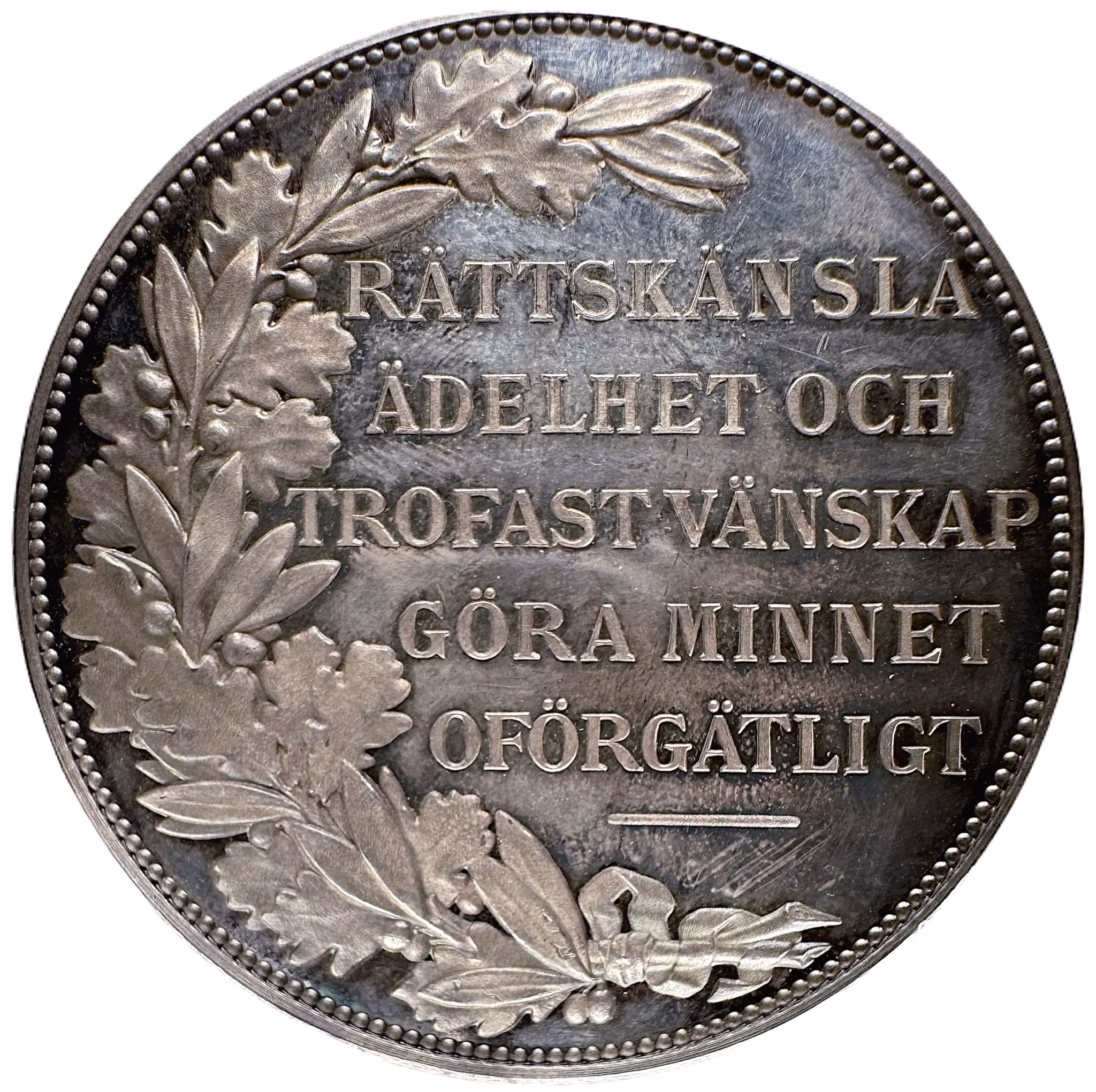 Jonas Wessel (1839-1884) Järnvägsentreprenör - PROOFLIKE silvermedalj i originaletui graverad av Adolf Lindberg