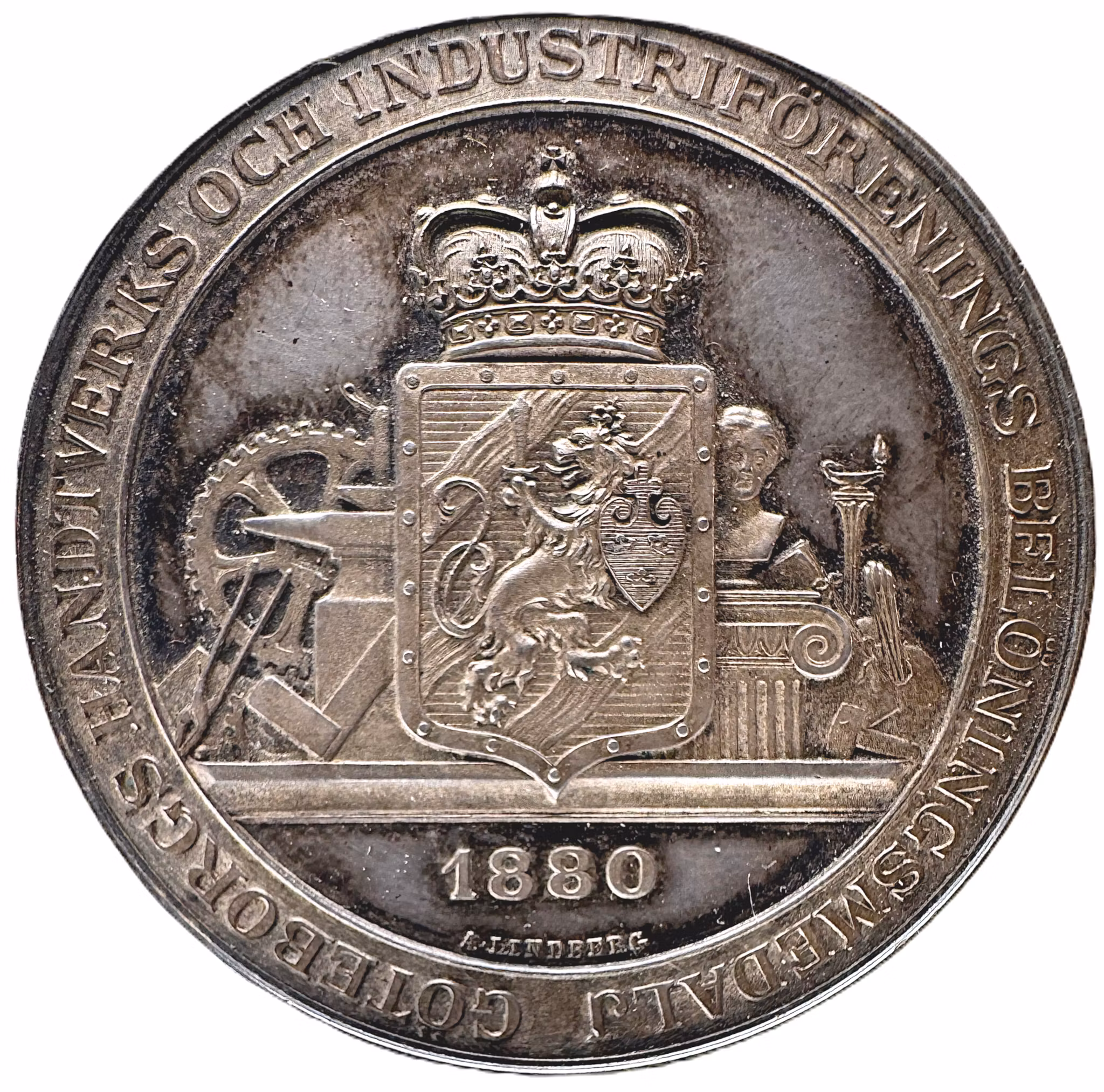 Göteborgs hantverks- och industriförenings belöningsmedalj i originaleti, utdelat till C. G. Stjernlöf 1891