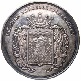 Gustav V - Härligt stor silvermedalj - Trädgårdsutställningen i Helsingborg 1909 - I originaletui