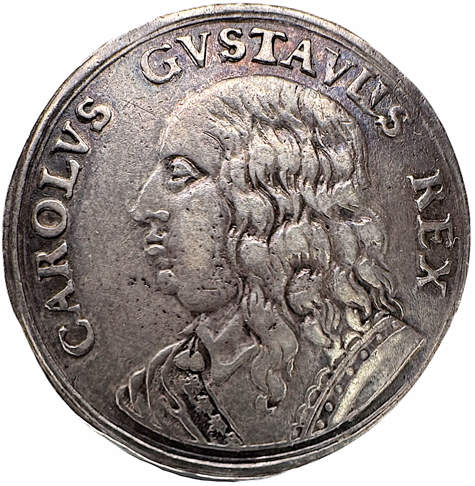 Karl X Gustav:s kröning - 2 Mark 1654 - Trevligt exemplar med vacker skimrande originalton