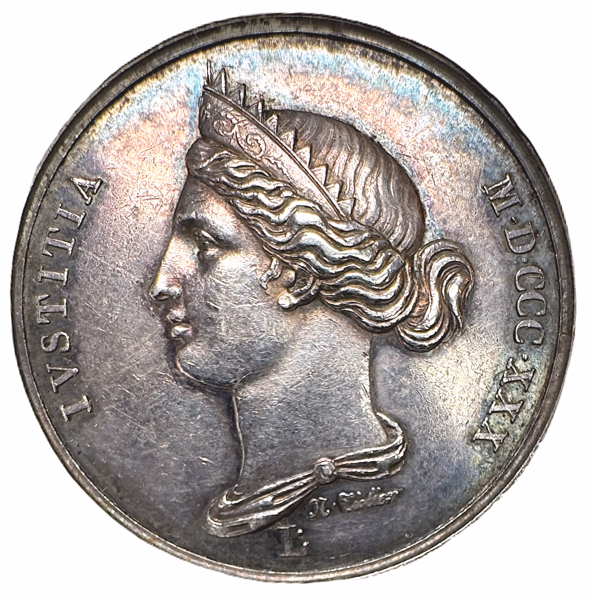 Frankrike, Lyon - IVSTITIA 1830 - Vacker och historisk medalj av N. Tiolier