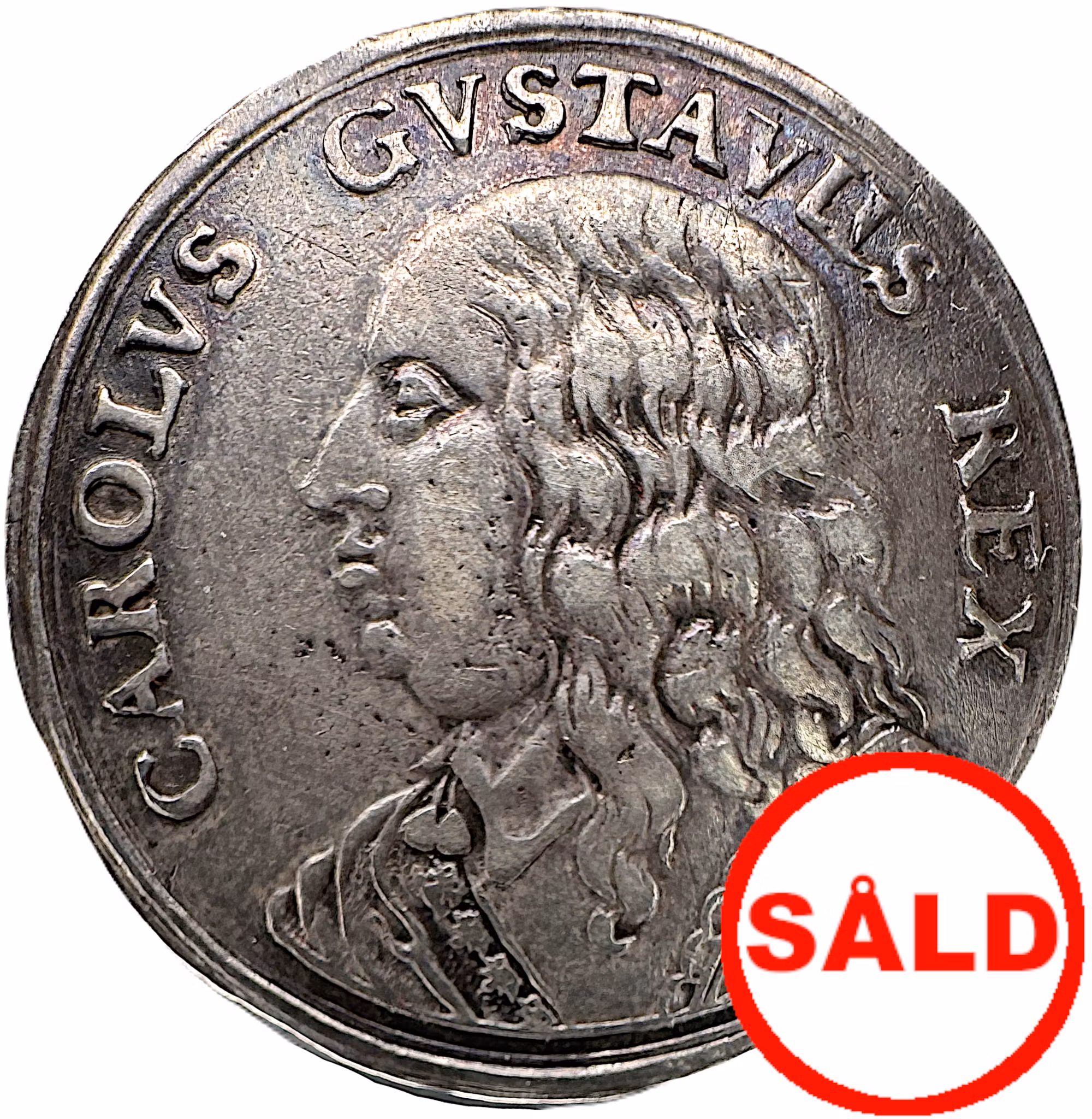 Karl X Gustav:s kröning - 2 Mark 1654 - Trevligt exemplar med vacker skimrande originalton