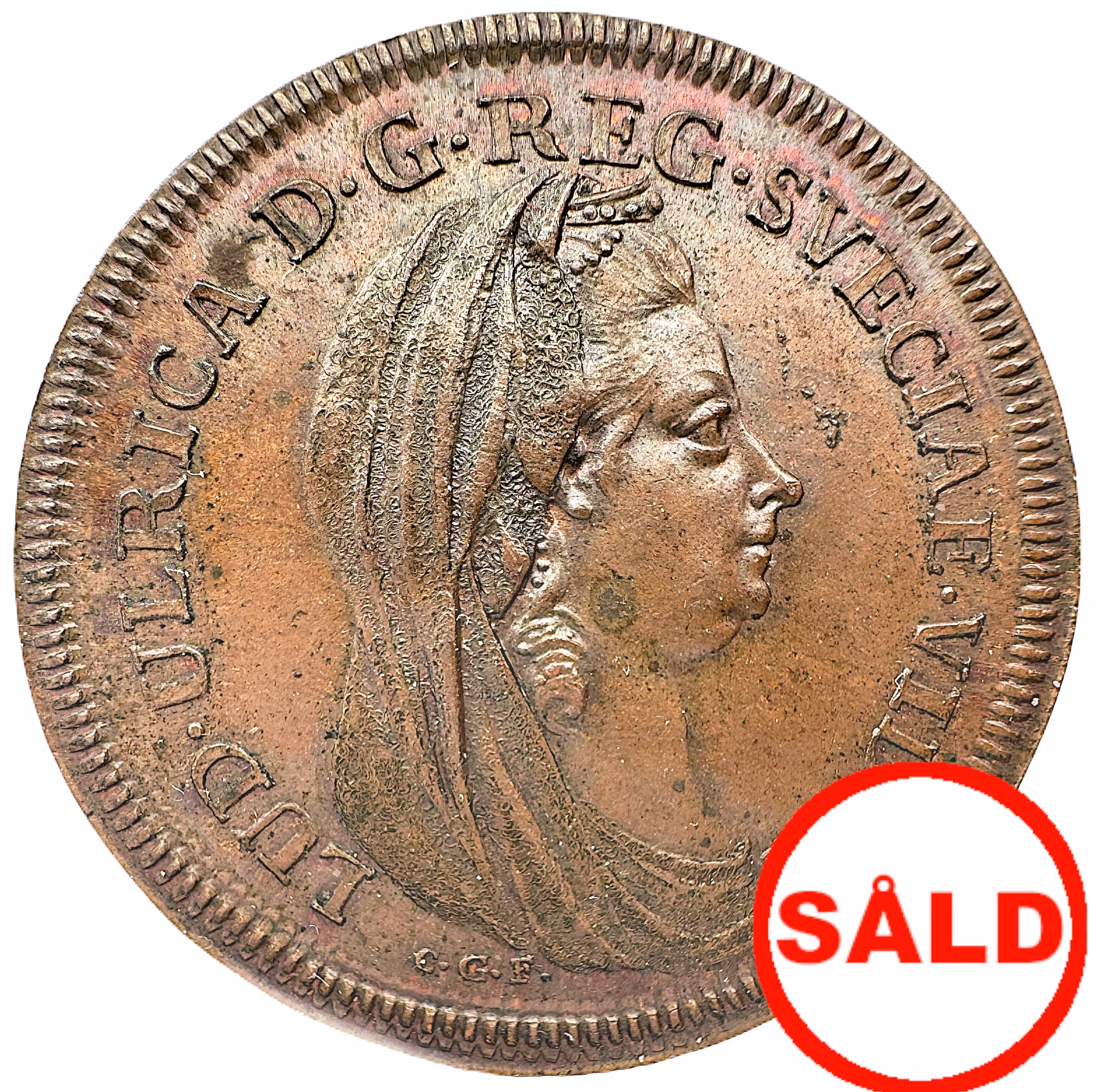 Lovisa Ulrikas begravning 1782 - Kastpenning 1/3 Riksdaler - Avslag i brons - Extremt sällsynt - RRR