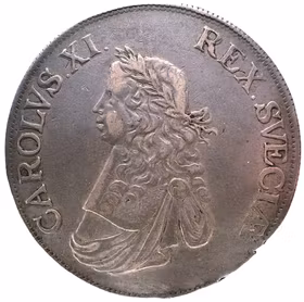 Karl XI 8 Mark 1666 - Mindre bild, delad omskrift, stor krona - RAR - 13 ex i privat ägo