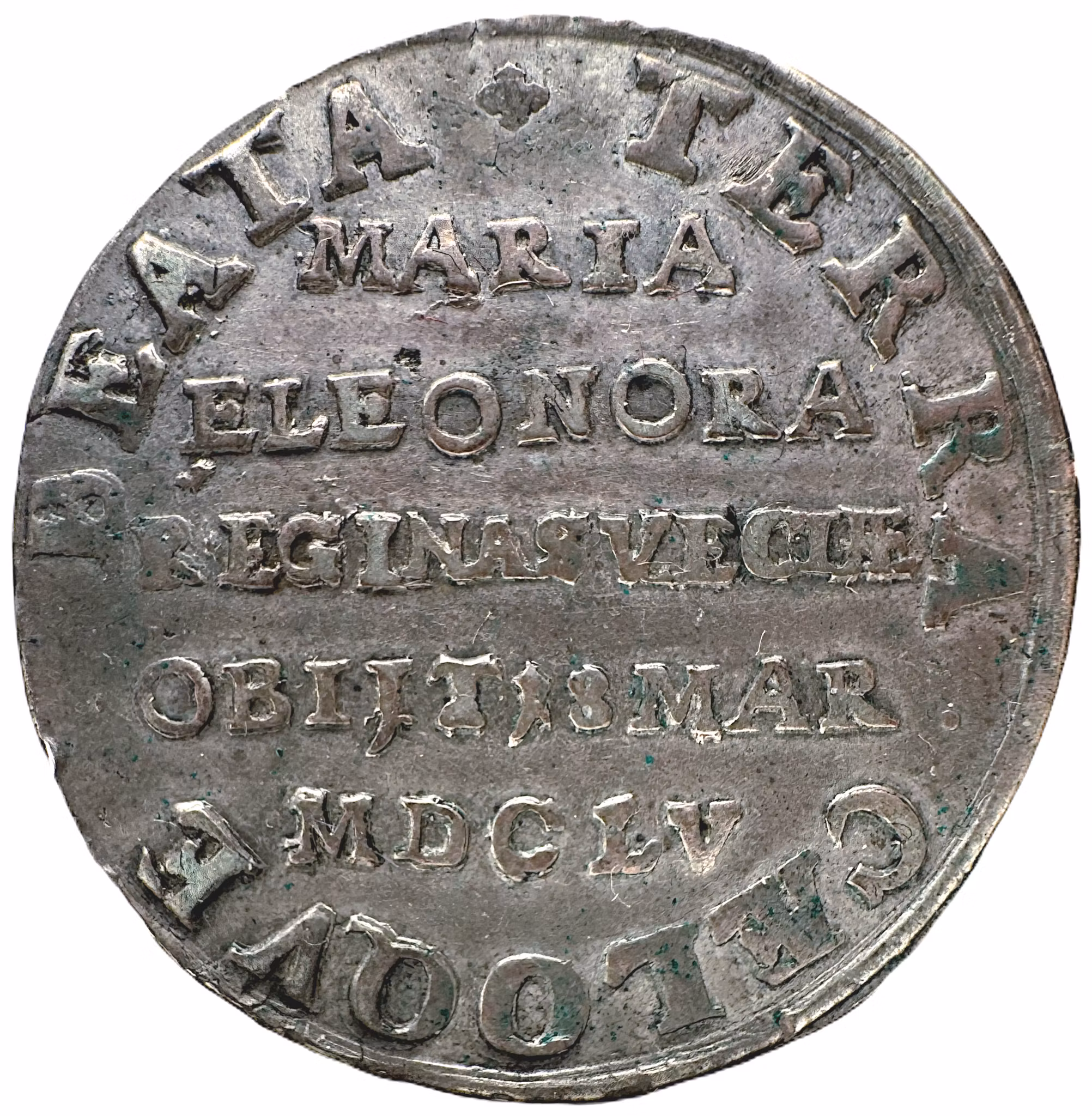 Maria Eleonora - 2 mark 1655 - kastmynt till änkedrottningens begravning - MYCKET SÄLLSYNT