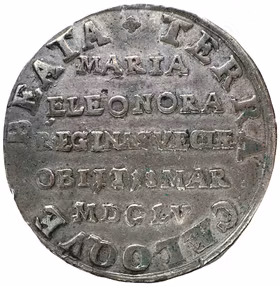 Maria Eleonora - 2 mark 1655 - kastmynt till änkedrottningens begravning - MYCKET SÄLLSYNT