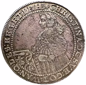 Kristina, 4 Mark 1638 med stor krage - Sällsynt