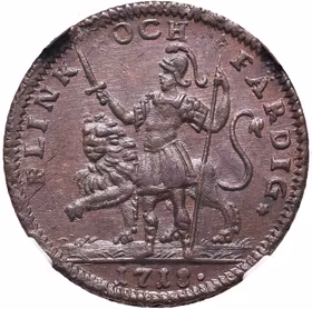 Karl XII - Nödmynt 1 DSM 1718 - Flink och Färdig - Ett underbart orört toppexemplar