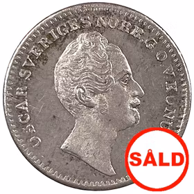 Oskar I, 1/16 Riksdaler Specie 1852 - Toppexemplar med frostad relief