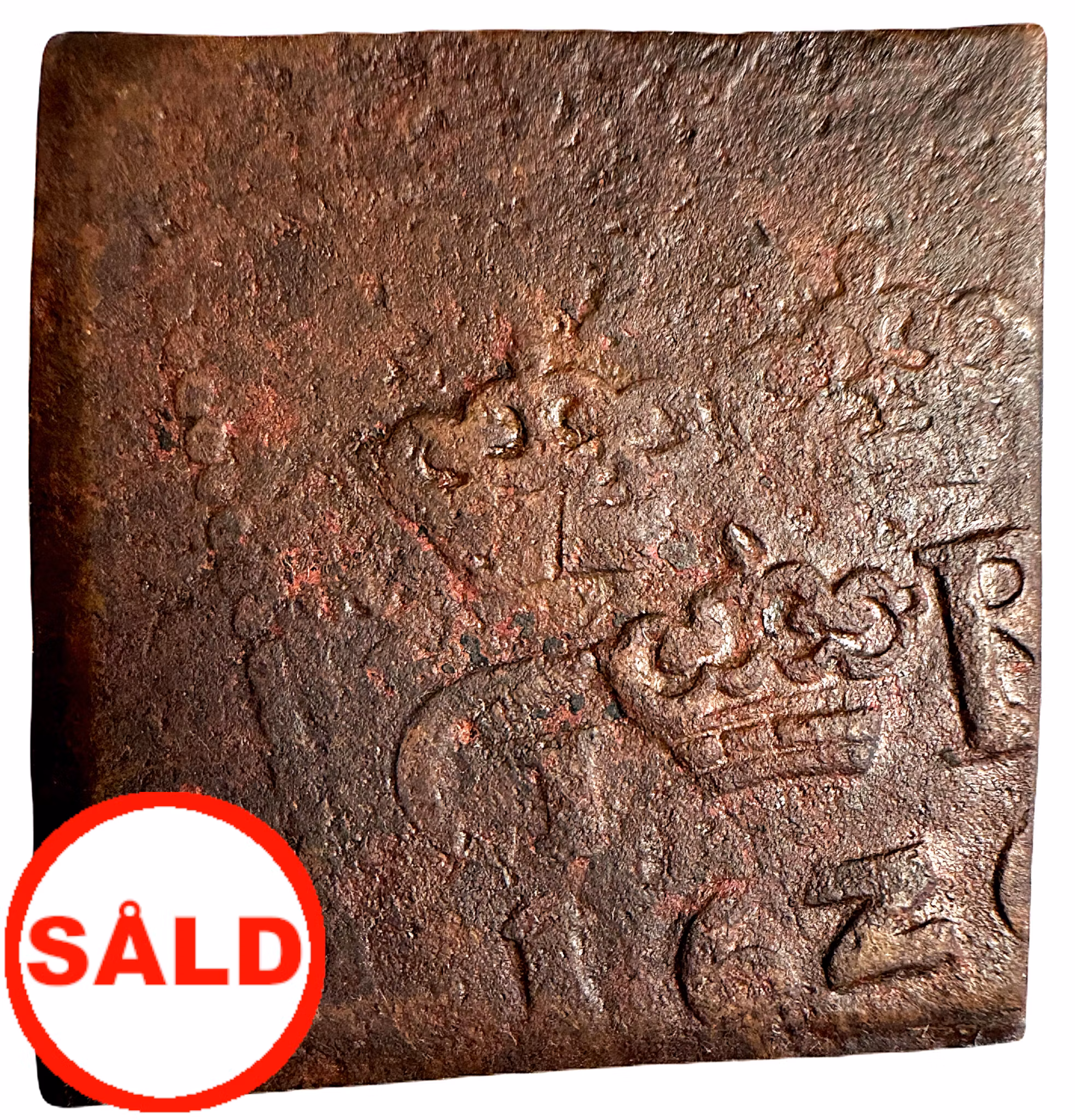 Gustav II Adolf - Säter - Hammarpräglad klipping med ram - 1 Öre 1626