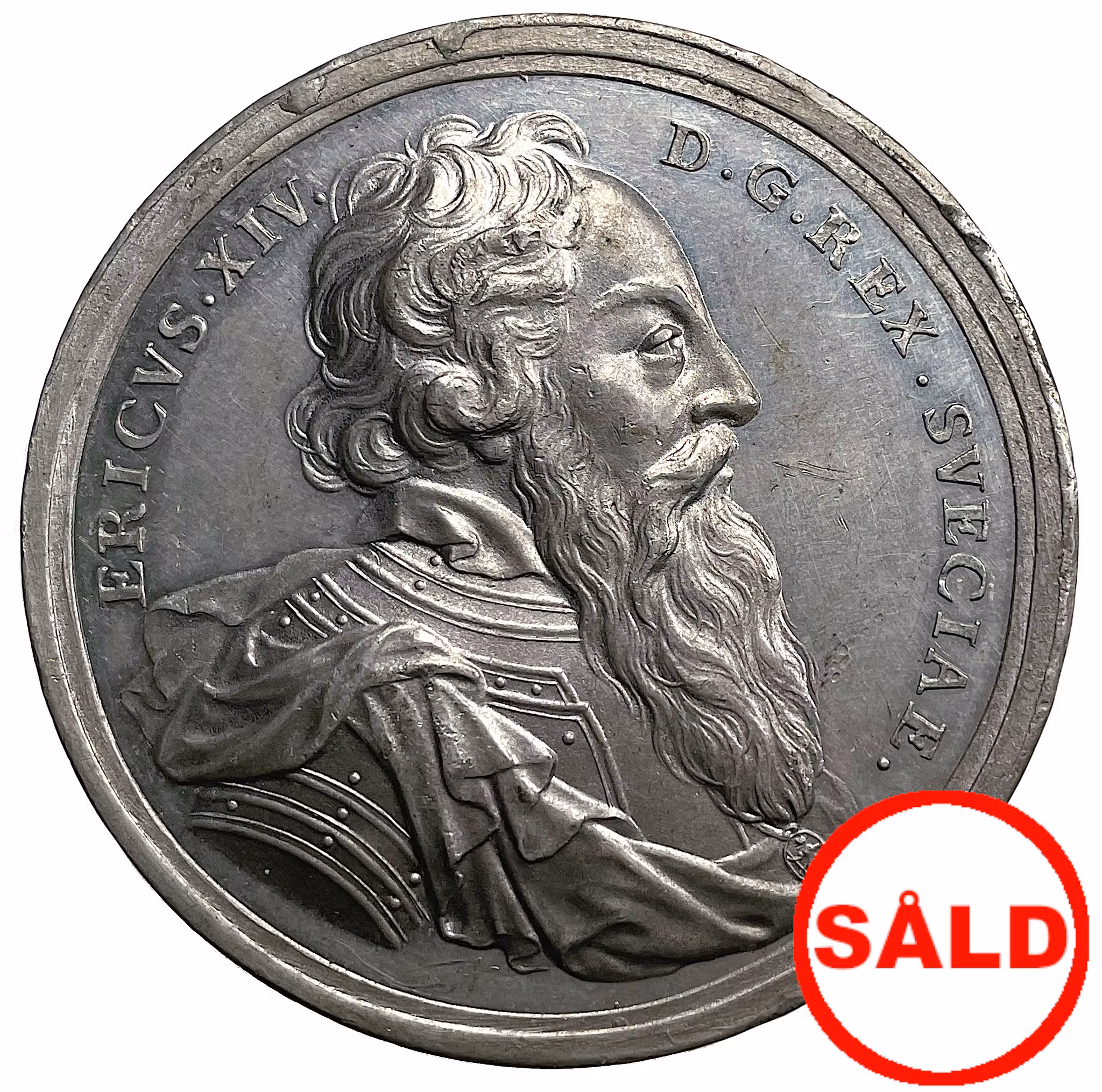 Erik XIV - Konungens avsättning 29 september 1568 av Arvid Karlsteen för hans 1:a regentlängd - i tenn mycket sällsynt - RRR