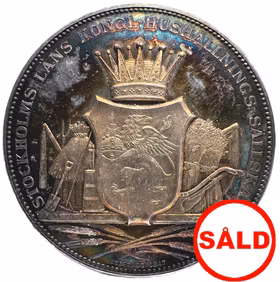 Oskar II - Stockholms kungliga hushållningssällskap av Adolf Lindberg - Utdelad till Aktiebolaget Palmcrantz och Co 1896 - Mycket vackert exemplar i originaletui