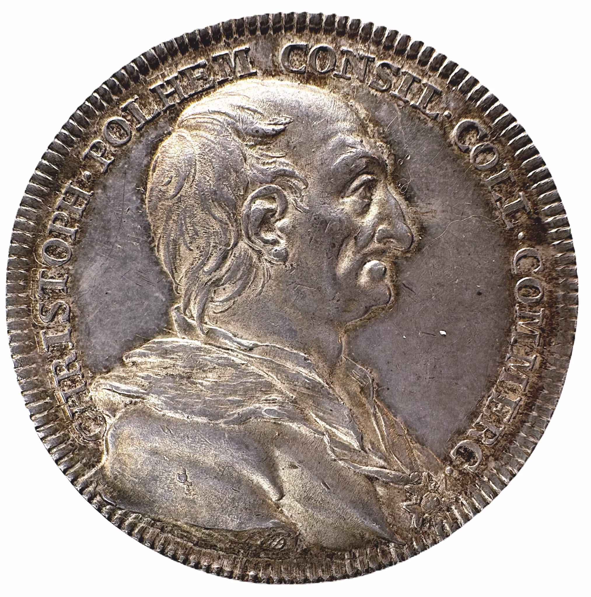 Christophet Polhem (1761-1751) - Medalj utgiven 1749 då Polhem utförde slussbygget i Stockholm - Historiskt intressant