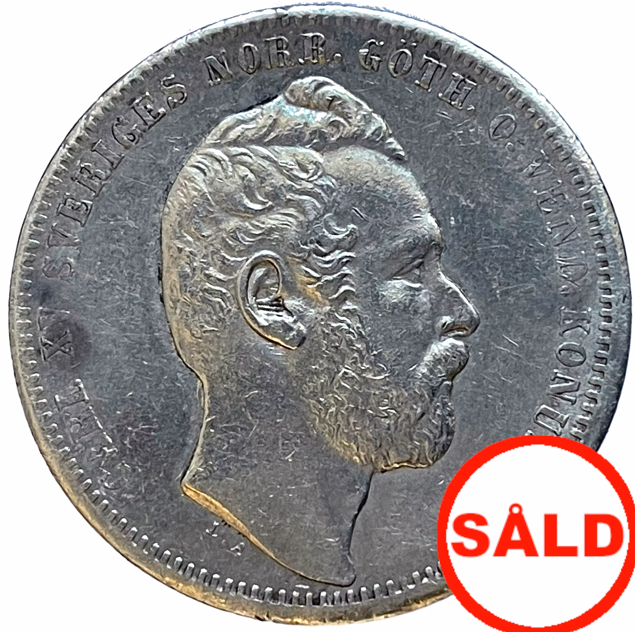 Karl XV - 1 Riksdaler Riksmynt 1860 - Härligt porträtt