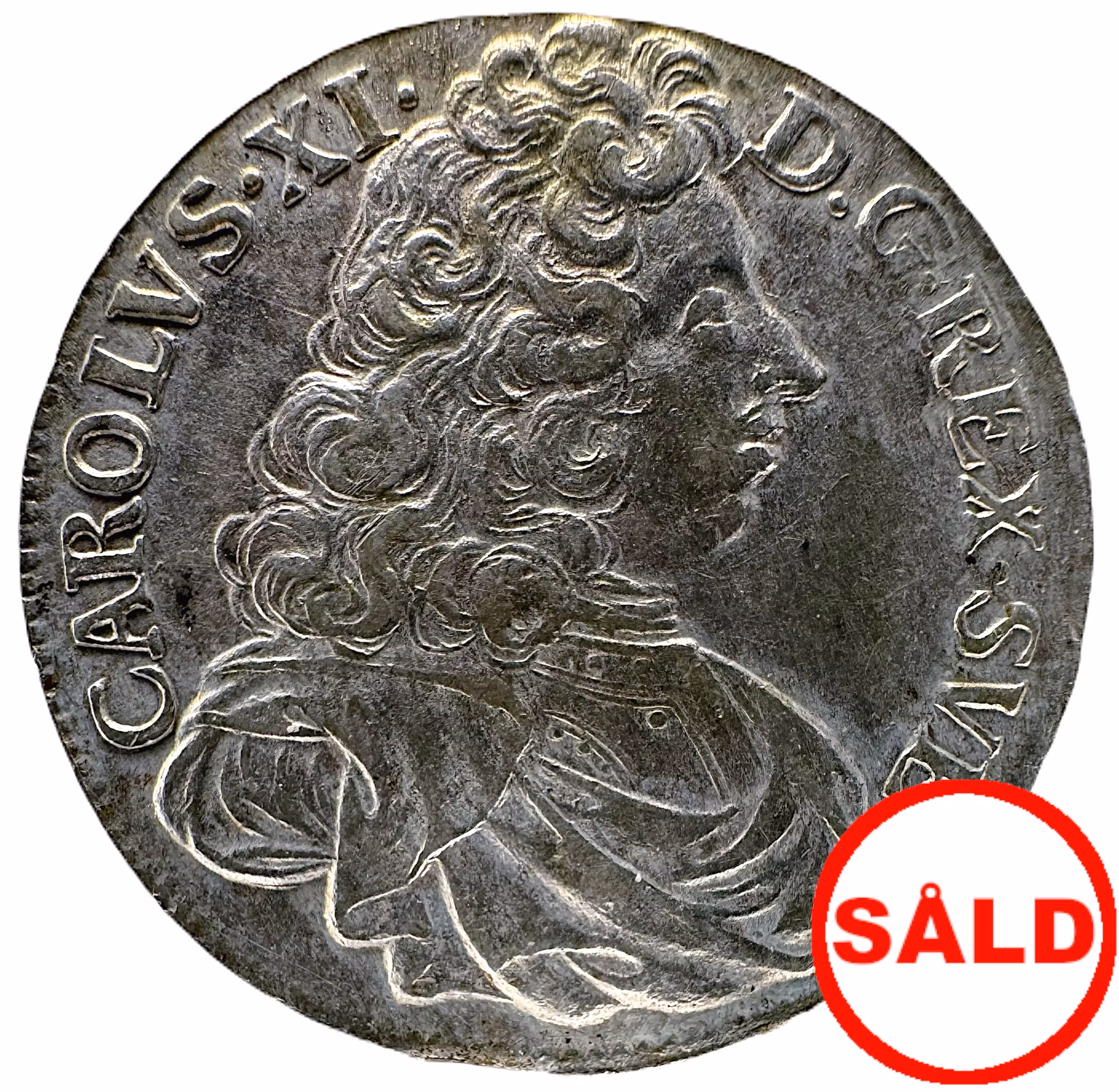 Karl XI, 2 Mark 1695  - Tilltalande och välpräglat exemplar