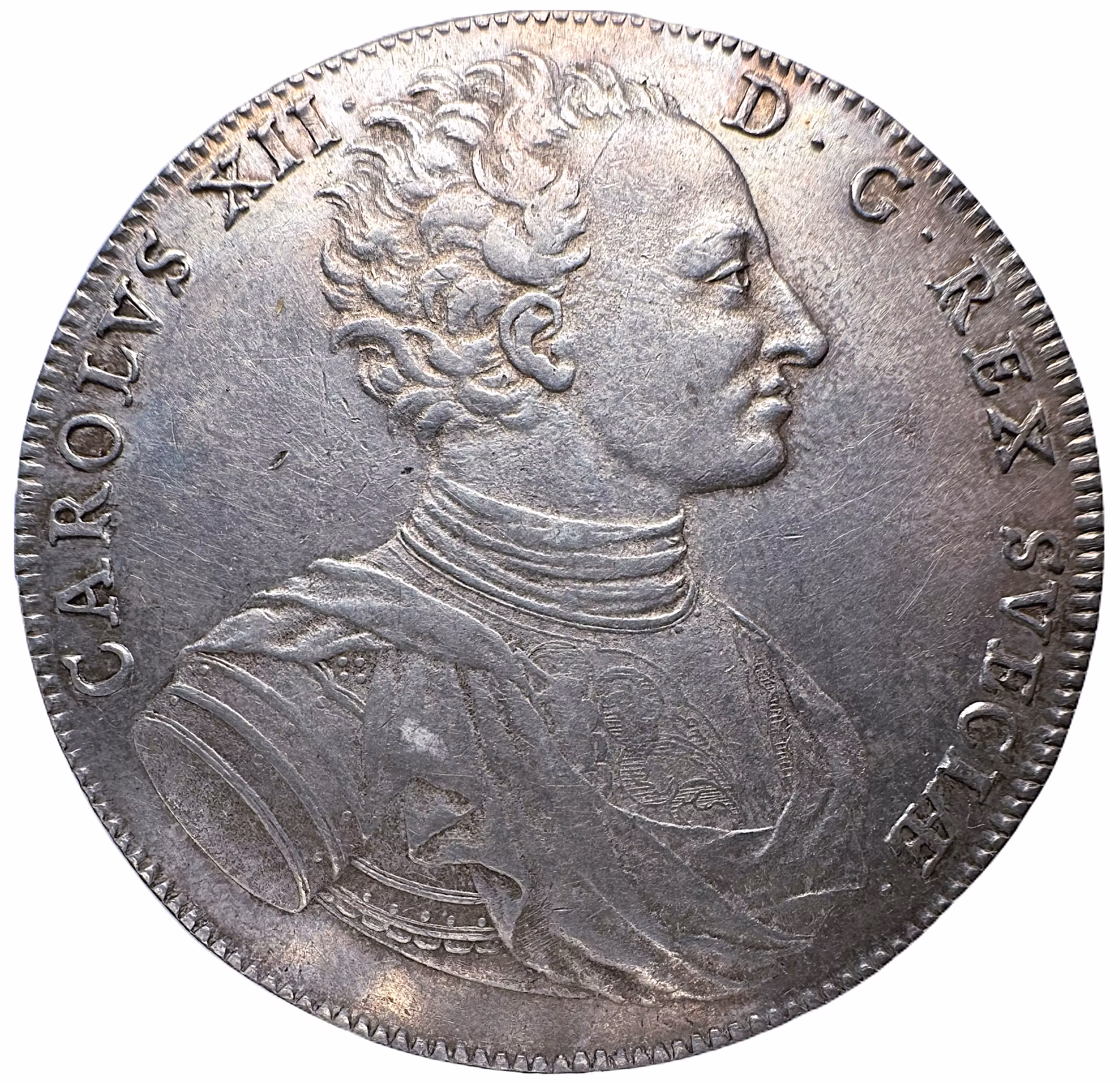 Karl XII - Riksdaler 1718 av Hedlinger - Attraktiv ettårstypmynt