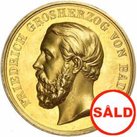 Tyskland, Baden-Durlach, Friedrich I 1852-1907, Kejserlig förtjänstmedalj i guld - RAR