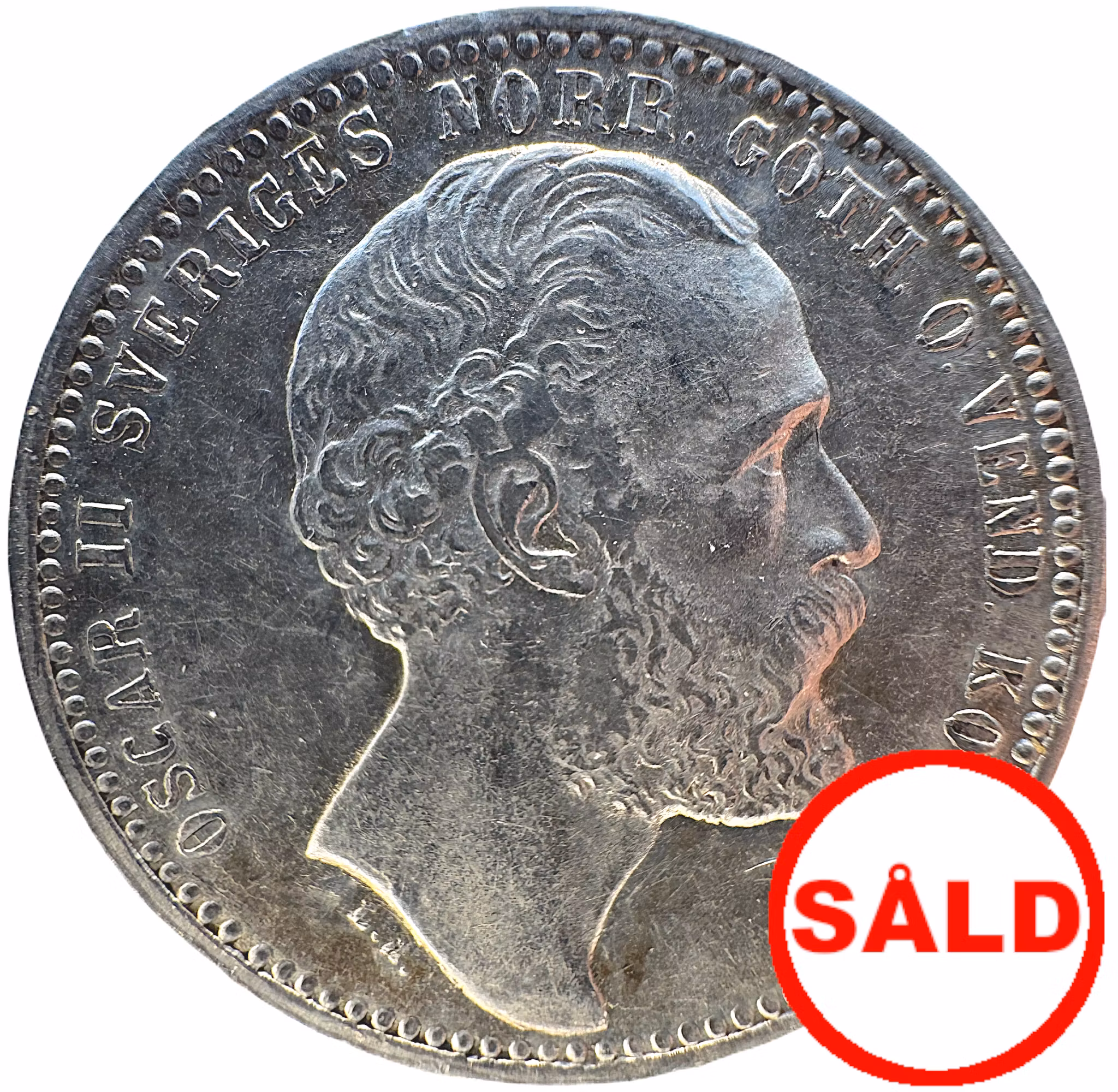 Oskar II - 1 Riksdaler riksmynt 1873 - Attraktiv ettårstyp med underbart porträtt