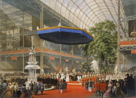 1851 års världsutställning i London - Underbart arkitektonisk medalj i superb kvalitet