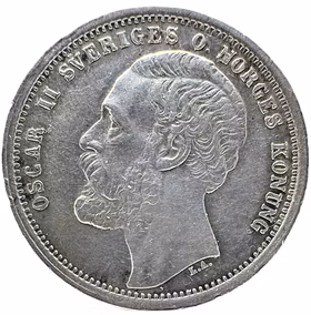 Oskar II - 1 Krona 1875 - Härlig stuns