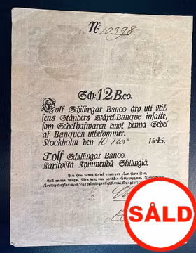 Oskar I - 12 Skilling Banco 1845 - Sällsynt årtal RR