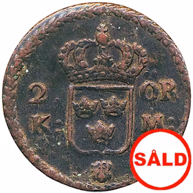 Karl XI - 2 Öre KM 1662 med smal Sveasköld