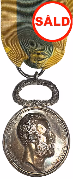 Oskar II - Kopparbergs läns hushållningssällskaps belöningsmedalj utdelad till Anders Berg 1885 - Sällsynt