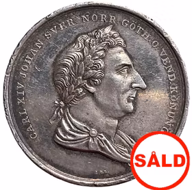 Karl XIV Johan - Kastmynt till konungens begravning 1844