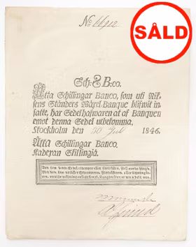 8 Skilling Banco 1846 - Sällsynt årgång i vackert skick