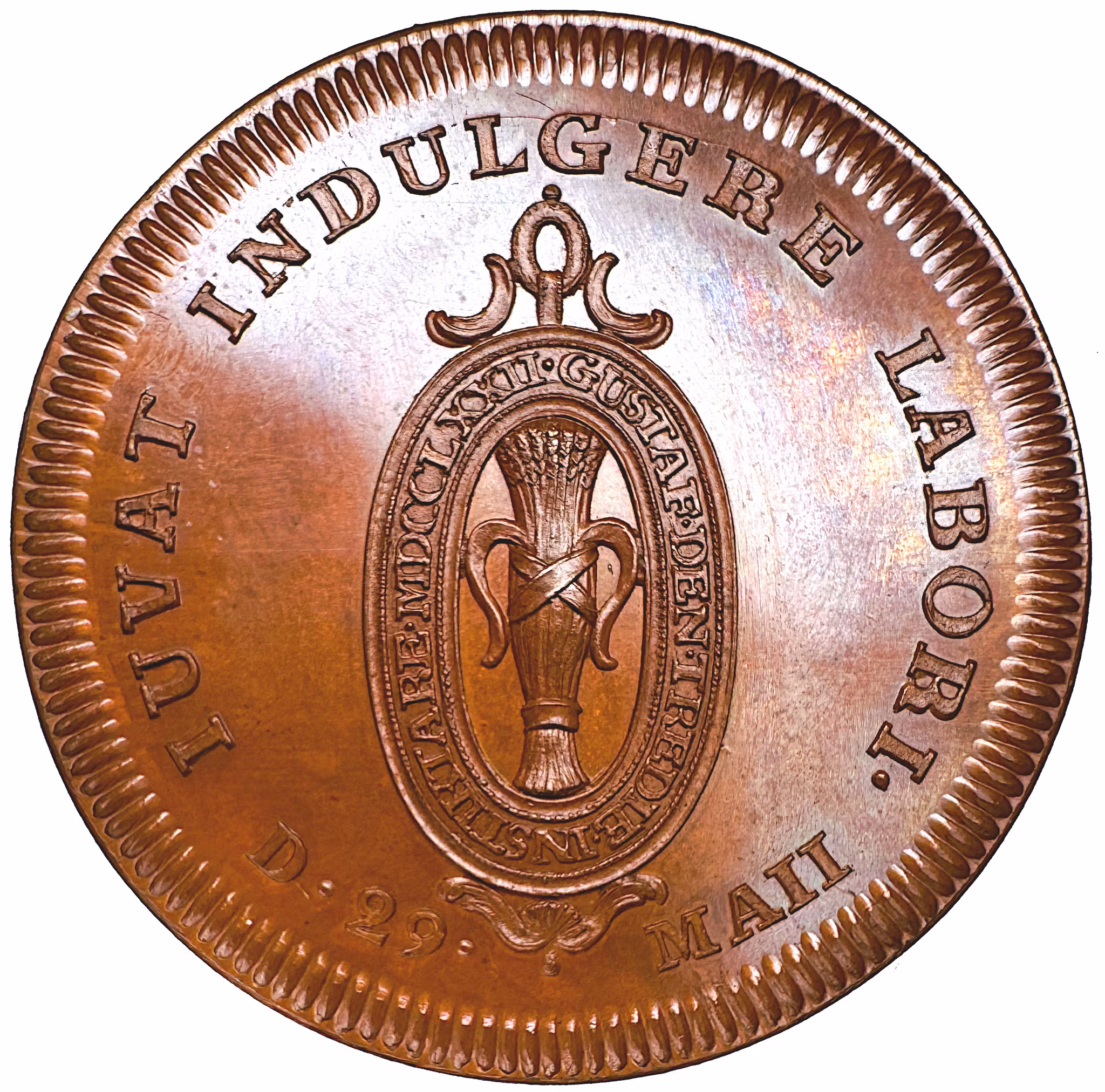 Gustav III  -  Vasaordens instiftande på kröningsdagen den 29 maj 1772 av Gustaf Ljungberger - PRAKTEXEMPLAR -Enda noterade exemplaret i brons - RRR