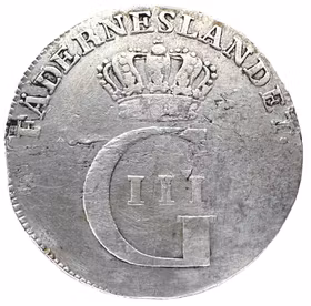 Gustav III - 16 Öre 1773 med 9 serfer