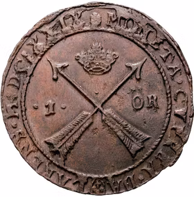 Gustav II Adolf, Säter, 1 Öre 1629 - Ett underbart ocirkulerat välpräglat praktexemplar - Mycket sällsynt