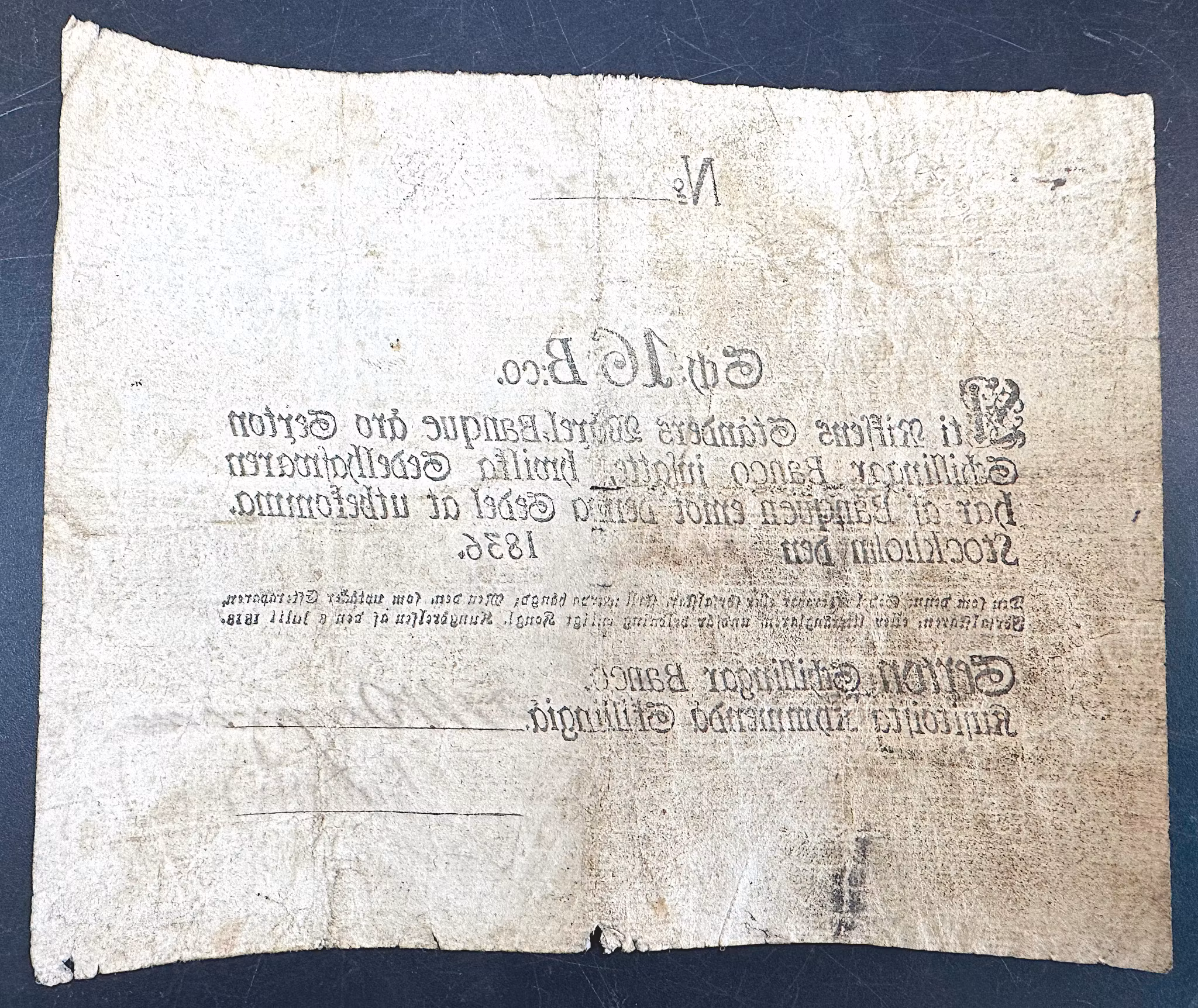 16 Skilling Banco 1836 - Mycket sällsynt RR