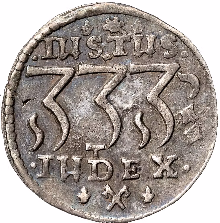 Krigsmynt 1645 utgivna med  anledning  av det Torstenssonska kriget - 2 Mark 1645 - Praktexemplar för typen