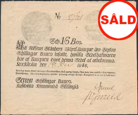 16 Skilling Banco 1848 - Ett tilltalande exemplar