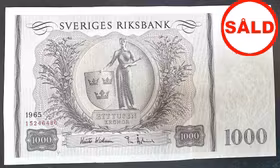 1000 Kronor 1965 - Tilltalande exemplar