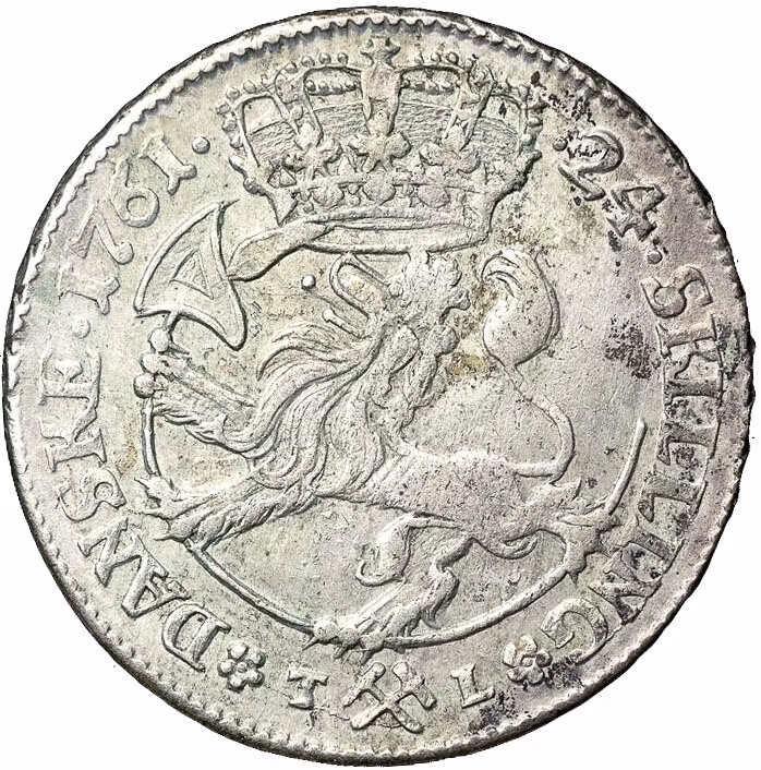 Norge, Frederik V – Stilleståndet före stormen - En vacker 24 Skilling 1761