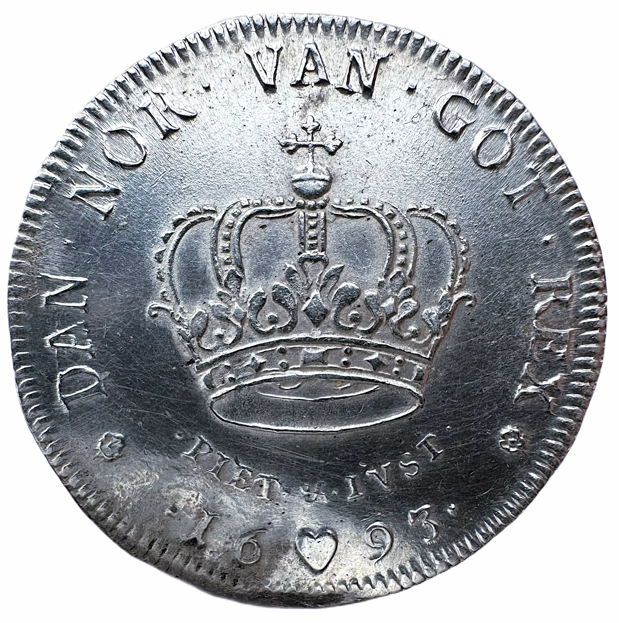 Danmark, Christian V (1670-1699). Krone 1693 - Ett tilltalande och välpräglat exemplar