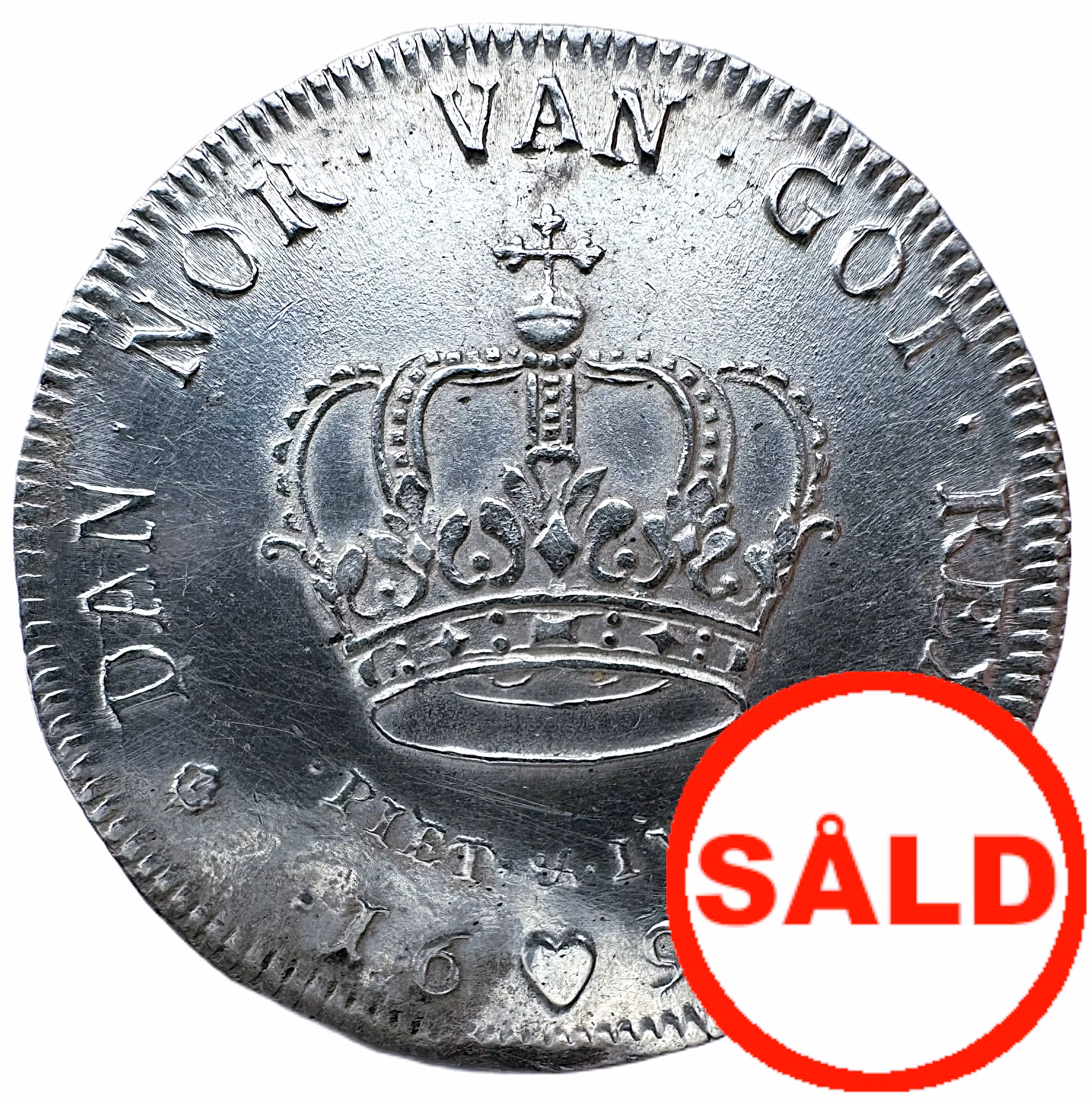 Danmark, Christian V (1670-1699). Krone 1693 - Ett tilltalande och välpräglat exemplar