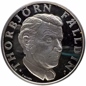 Thorbjörn Fälldin (1926-2016) - Sveriges statsminister i en härlig PROOF-prägling från 1976 av F. Bahnsen och Hugueninn