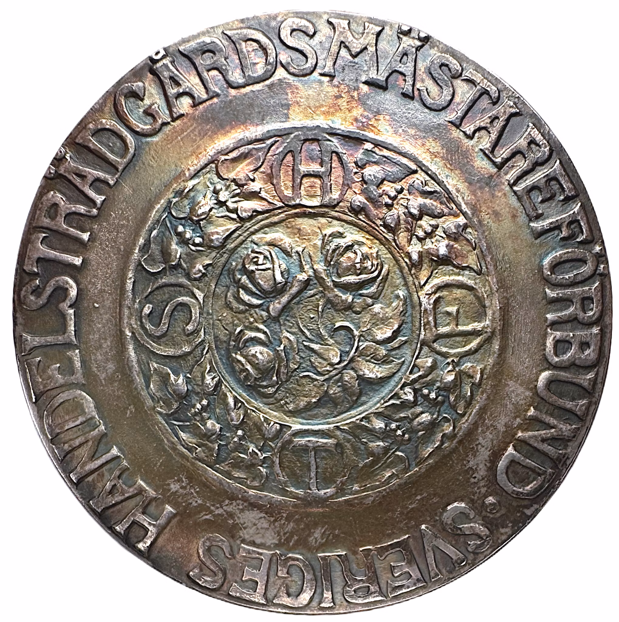 Gustav V - Sveriges Handelsträdgårdsmästareförbund 1932 - Vacker jugendmedalj