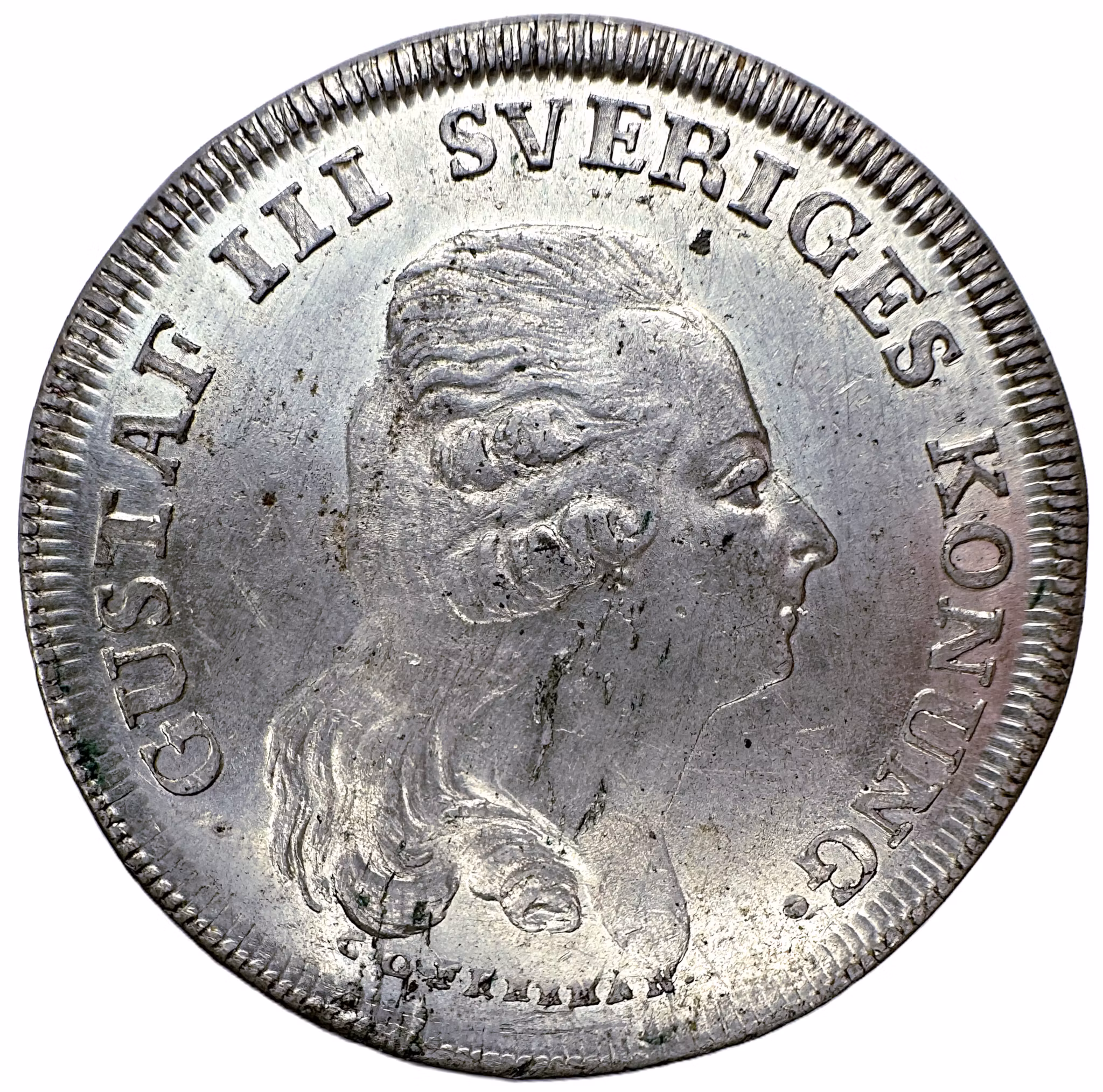 Gustav III - Möjligen unik hybridprägling av kastmynt 1782 (frånsida) med 1792 (åtsida) - Ett tillfälle för specialsamlaren av extrema sällsyntheter