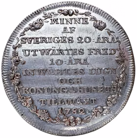 Gustav III - Möjligen unik hybridprägling av kastmynt 1782 (frånsida) med 1792 (åtsida) - Ett tillfälle för specialsamlaren av extrema sällsyntheter