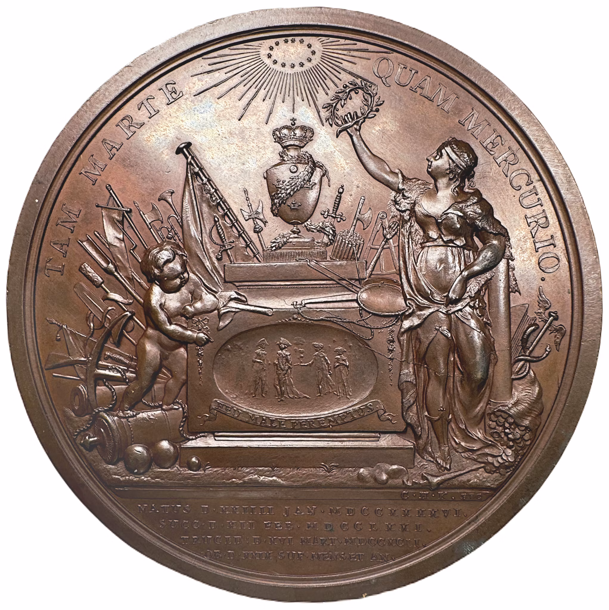 Konungens död i Stockholm den 29 mars och begravning i Riddarholmskyrkan den 14 maj 1792 av Conrad Heinrich Küchler