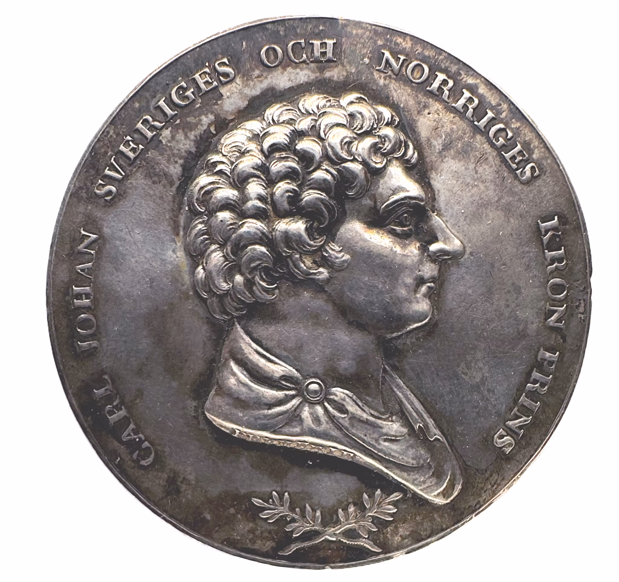 Karl XIV Johan - Brakteatpräglad minnespenning med kronprinsens bild - Sällsynt