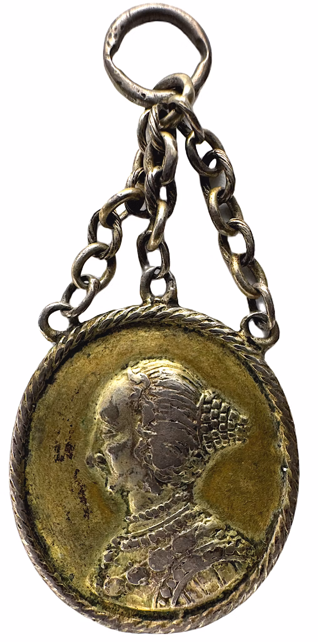 Gustav II Adolf och Maria Eleonora - Minnesmedalj komplett med kedjeupphängning - Extremt sällsynt helobjekt och det enda registrerade - RRR