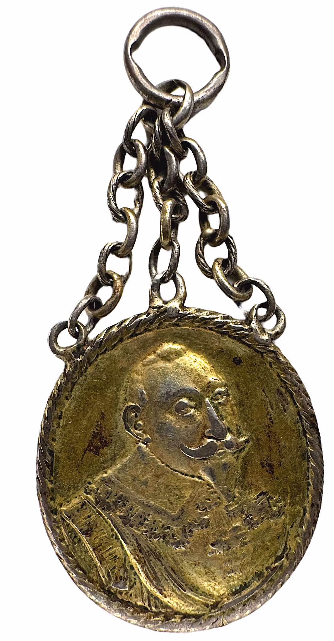 Gustav II Adolf och Maria Eleonora - Minnesmedalj komplett med kedjeupphängning - Extremt sällsynt helobjekt och det enda registrerade - RRR