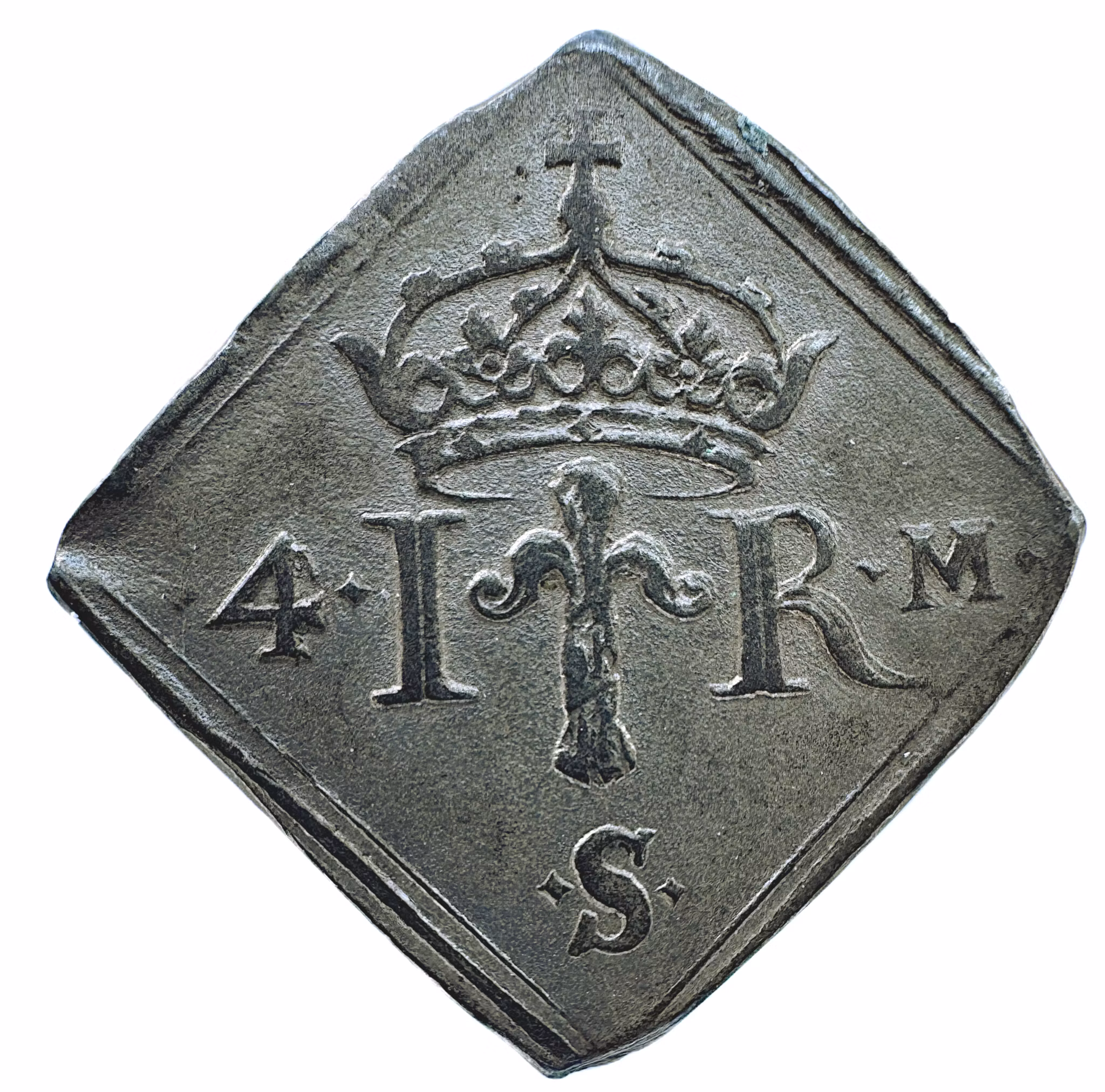 Johan III - 4 Mark klipping 1571 med härlig stuns