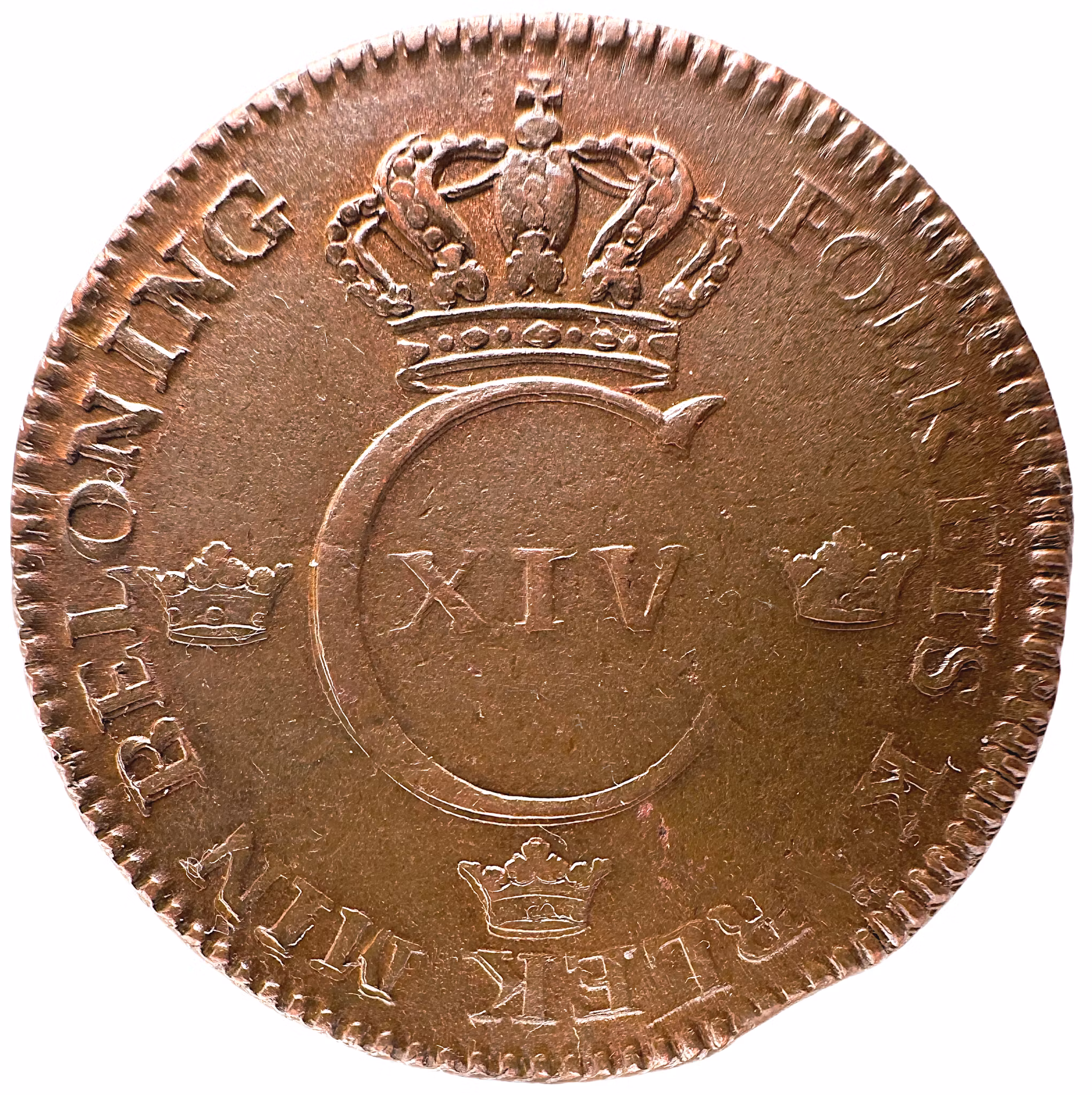 Karl XIV Johan - 1 Skilling 1827 - Ett härligt rött exemplar